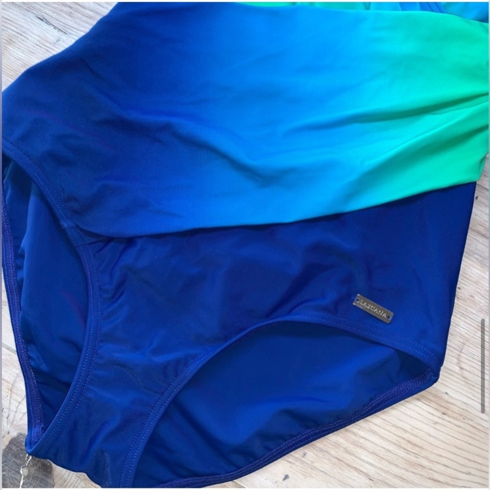Blue Ombré Slimming Surplice One Piece - Picture 9 of 13